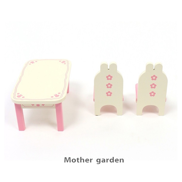 Usamomo萌兔桃桃-桌椅套組 兔子