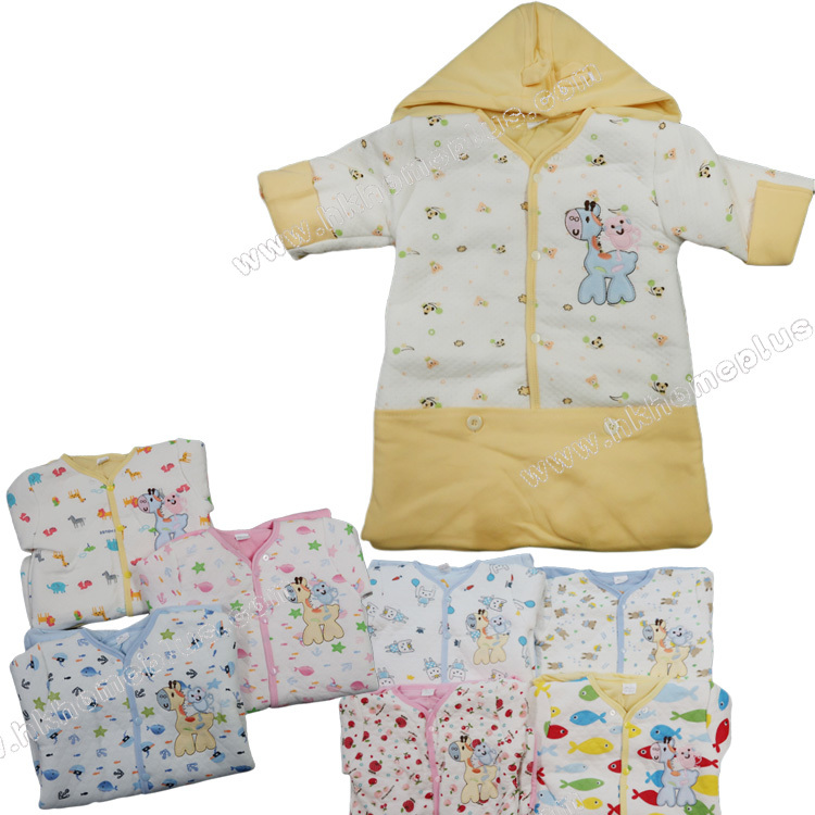 Koma Land: 嬰兒夾絲有帽長袖長袍連睡袋 BE5006