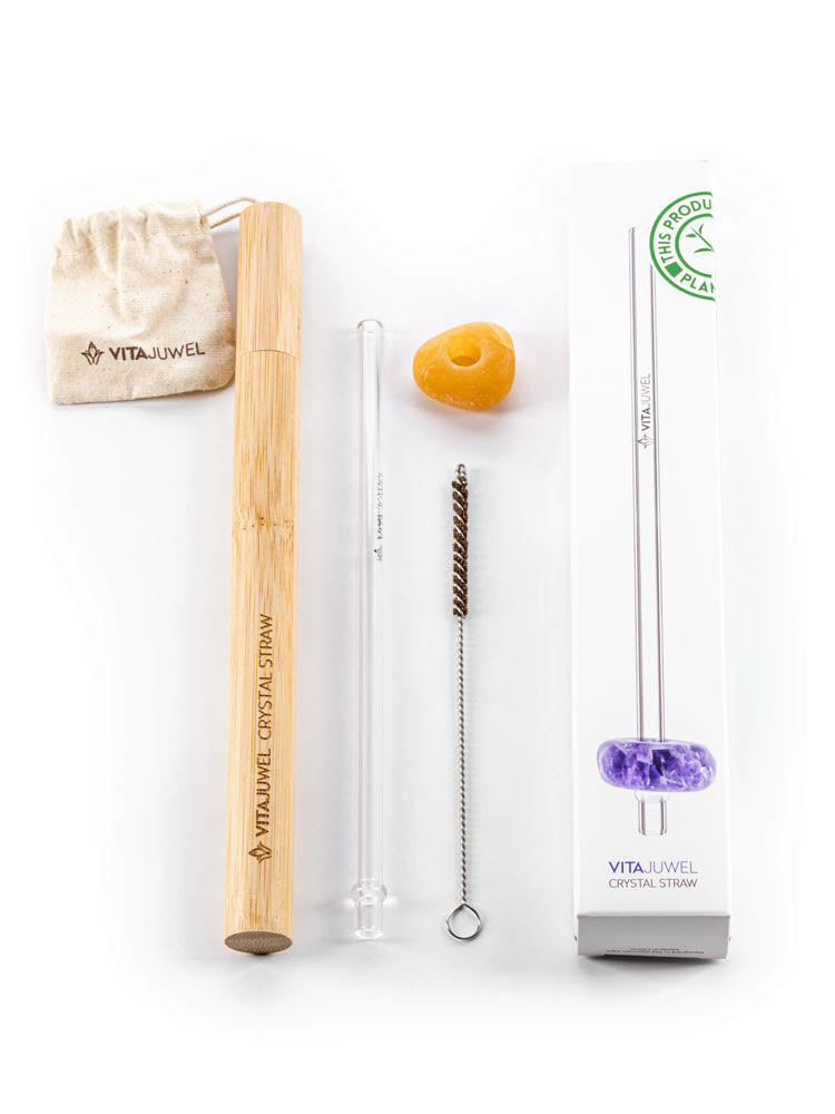 Crystal Straw - Orange Calcite