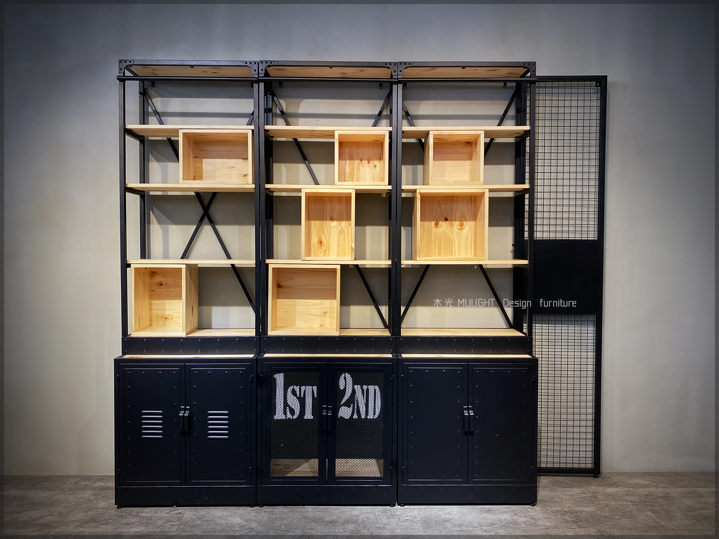 LOFT重工業實木鐵藝置物櫃組(可訂製)