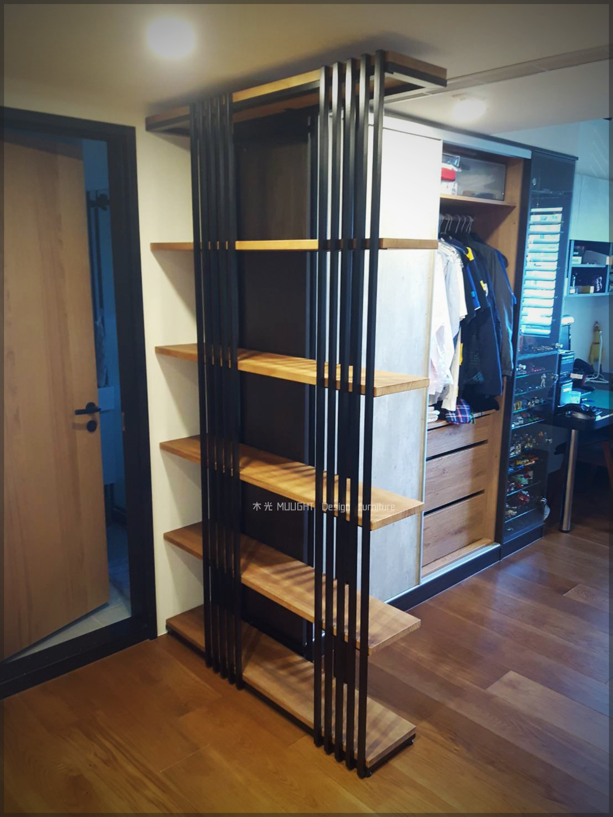 靜謐格欄實木置物層架(可訂製)