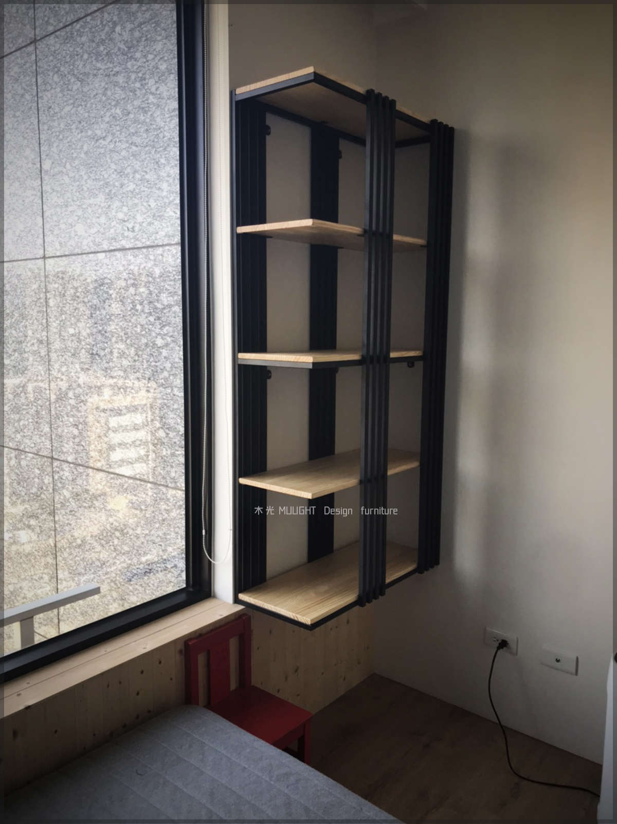 靜謐格欄實木置物層架(可訂製)