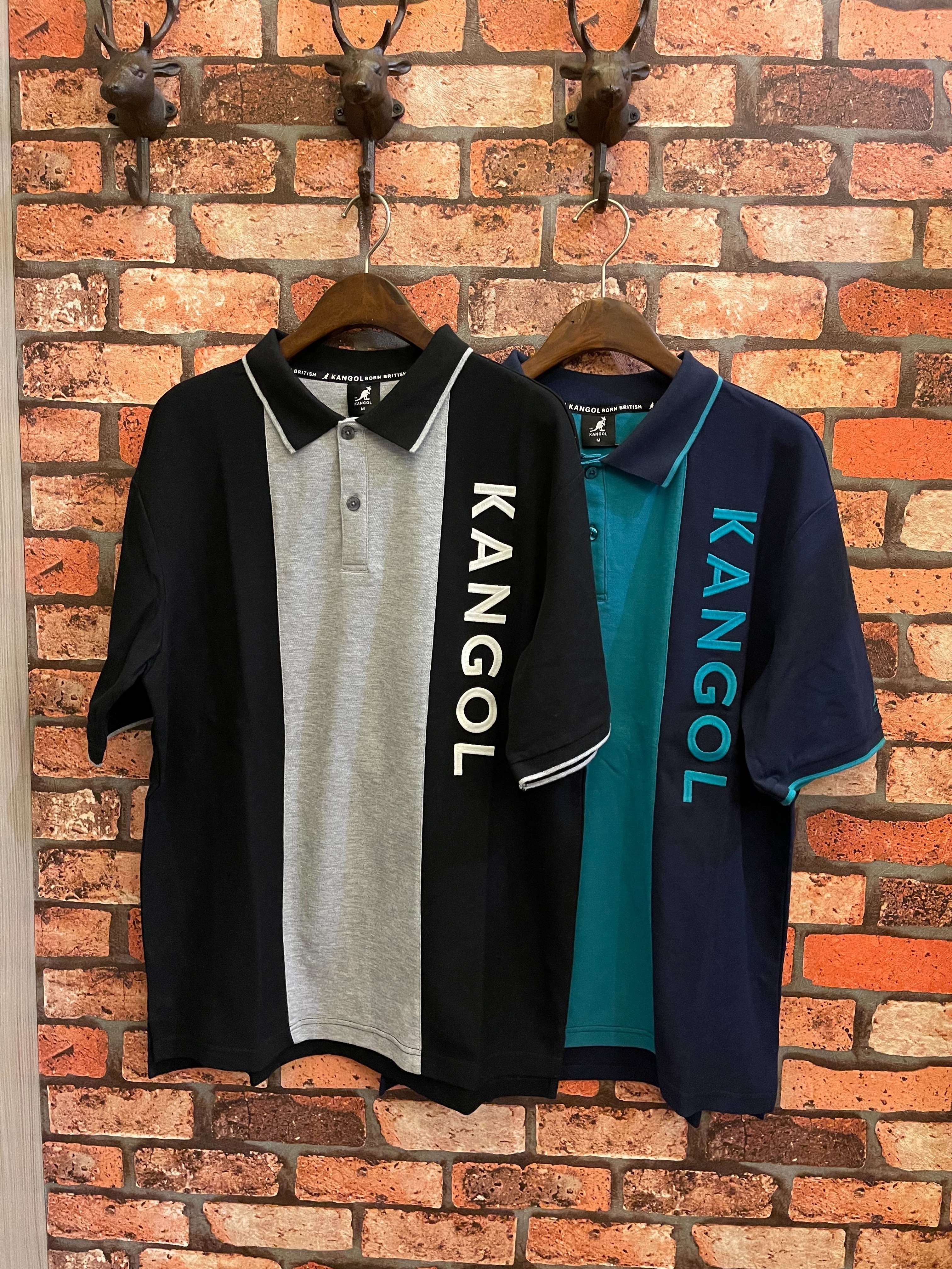 Kangol 袋鼠 雙色拼接 電繡字母 Polo衫 短袖上衣