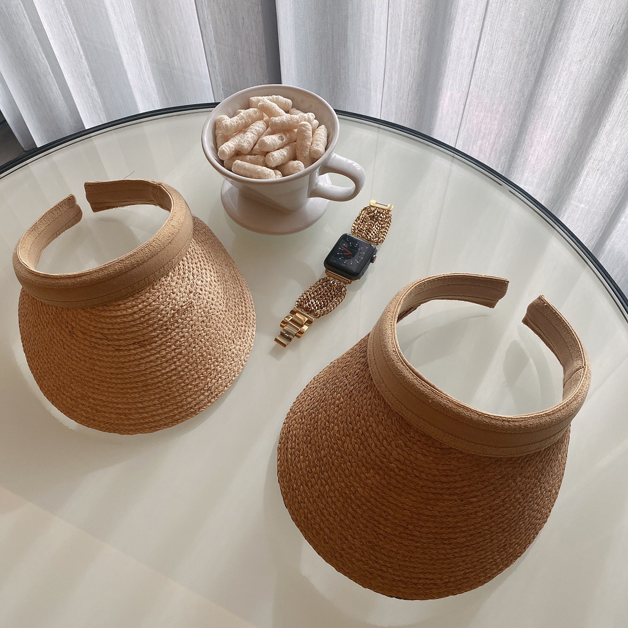 拉菲草髮窟太陽帽/兩色