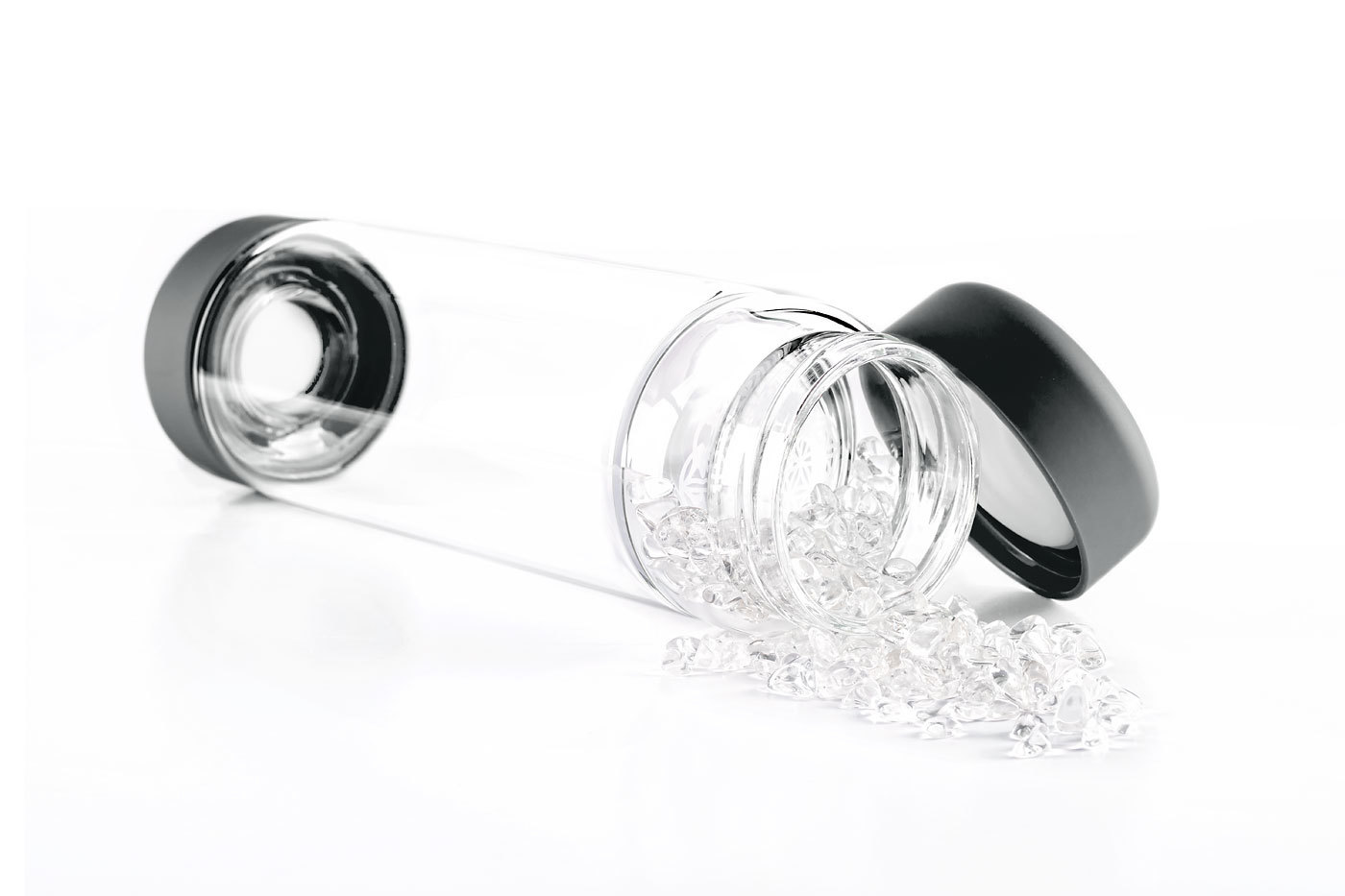 inu! Clear Quartz Bottle | Lava Grey