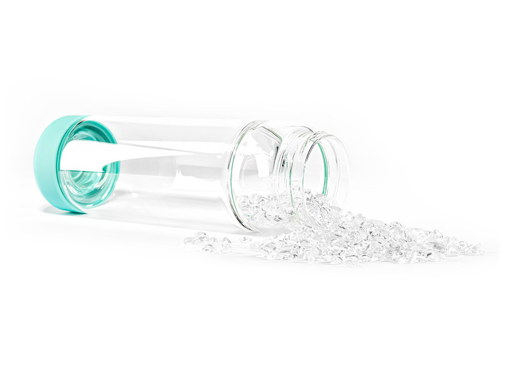 inu! Clear Quartz Bottle | Ocean Blue