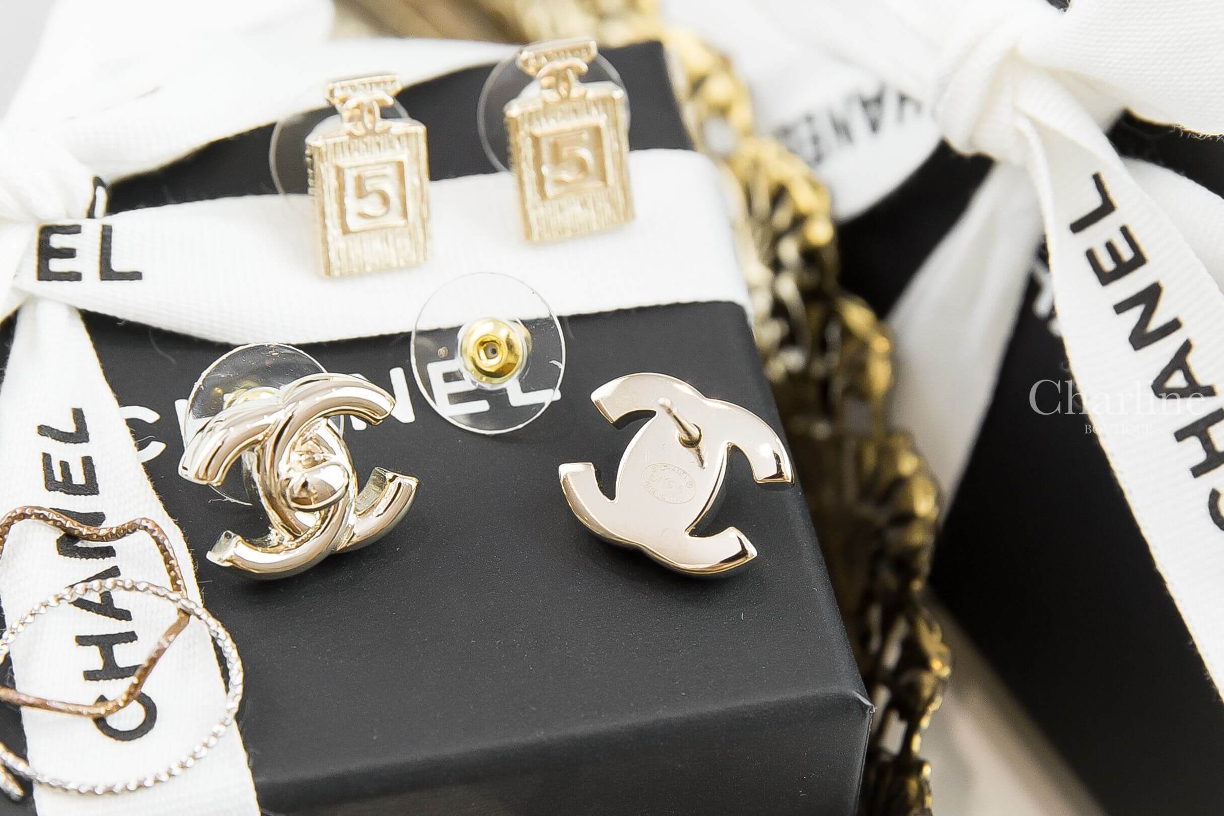 Chanel Earrings 金色CC耳環-Charline Boutique 精品代購