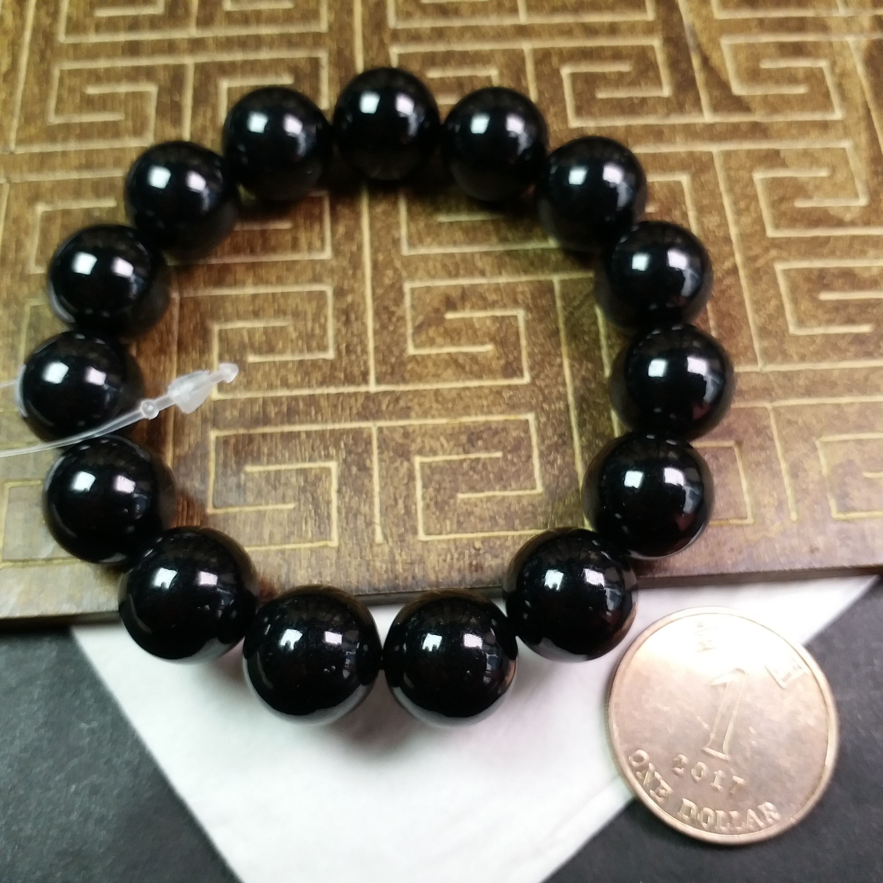 KH145106 墨翠手串 (14mm直徑)