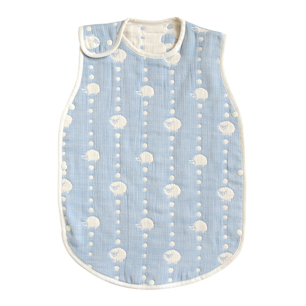 [ 預訂 ] hoppetta 六重紗睡袋背心 動物嘉年華 - 粉藍