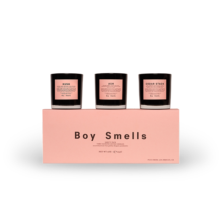 Boy Smells大麻+灰燼+雪松迷你香氛蠟燭3入組