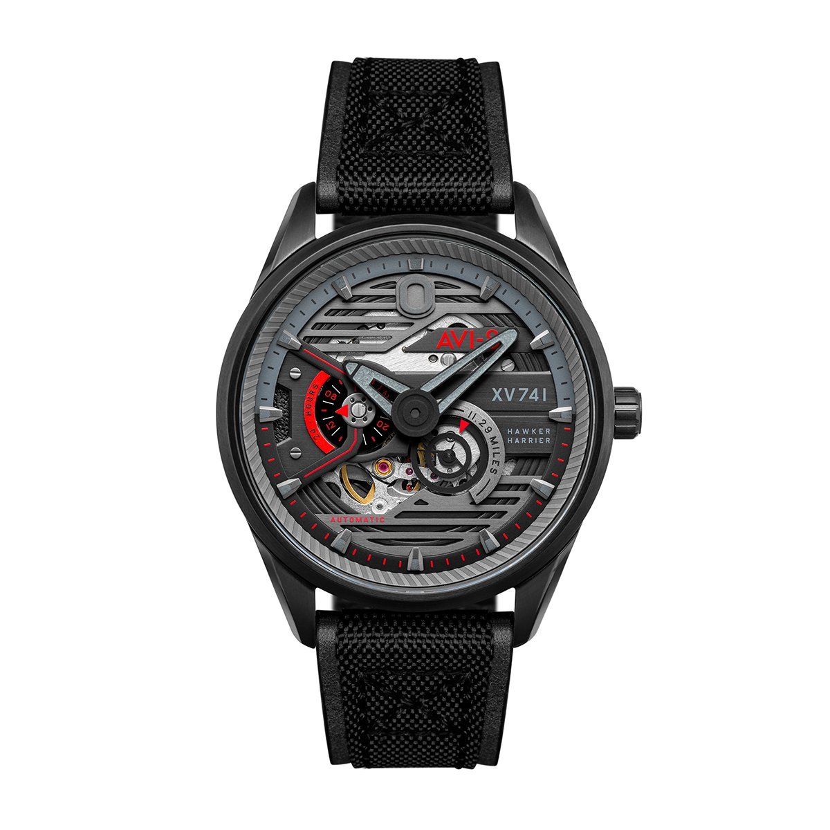 AVI-8 AV-4074-03 XV741 NYLON AUTOMATIC STEALTH BLACK