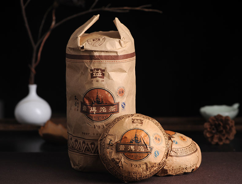 2006年大益普洱熟茶V93金獎601批1公斤(250克沱*4個)袋裝沱茶