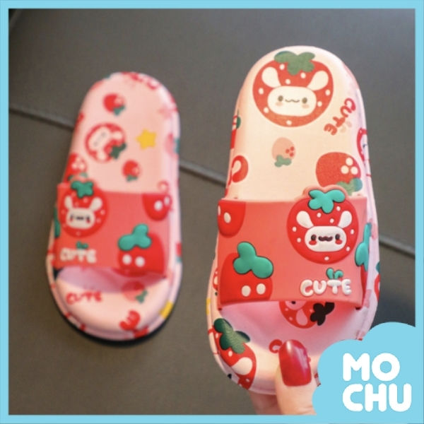 草莓帽兔兔軟Q親子拖鞋(現貨)