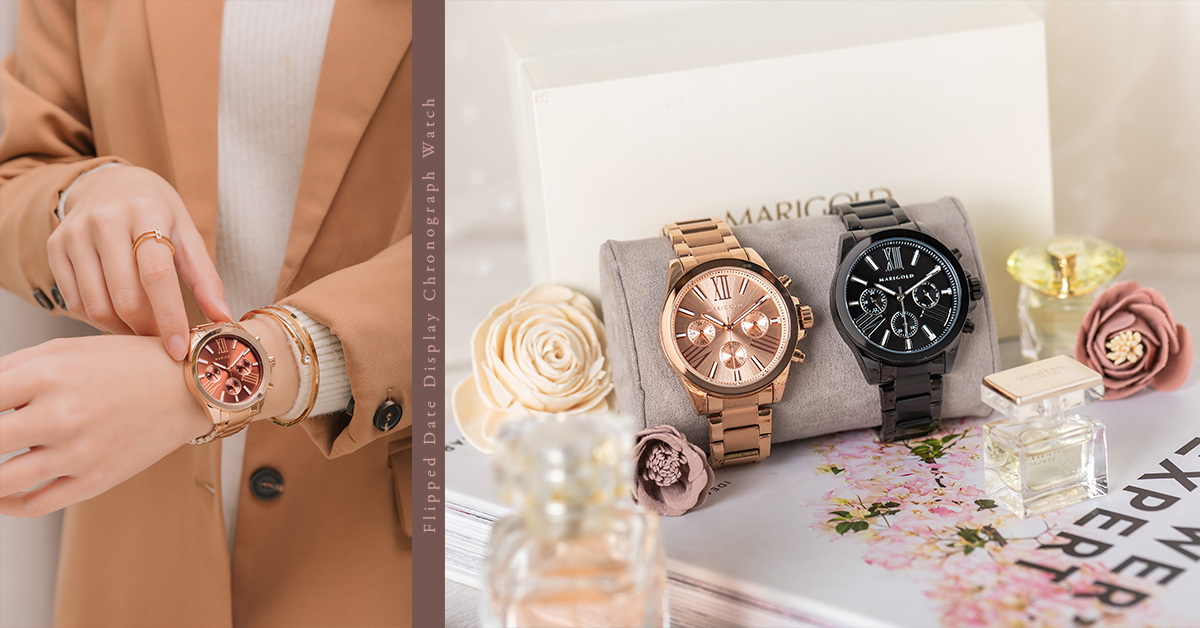 以鍊帶風格的手錶作為搭配，  讓你在行走間有著強大氣場