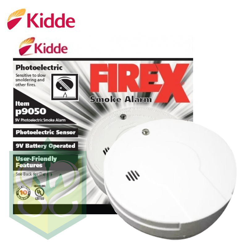 KIDDE FIREX Smoke Alarm Photoelectric item p9050 (9V Photoelectric Smoke Alarm)