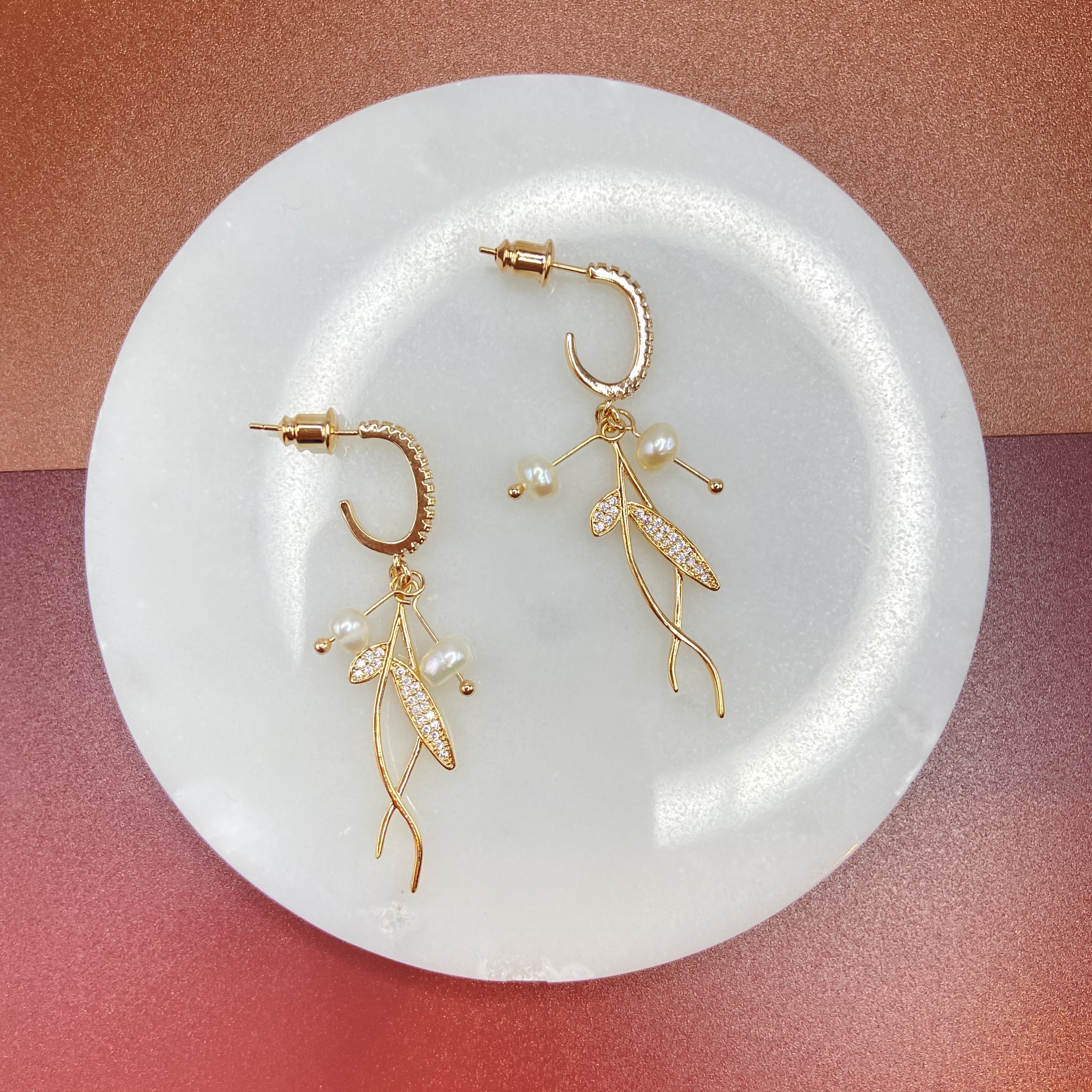 COLE COOL天然淡水珍珠14KGF耳環