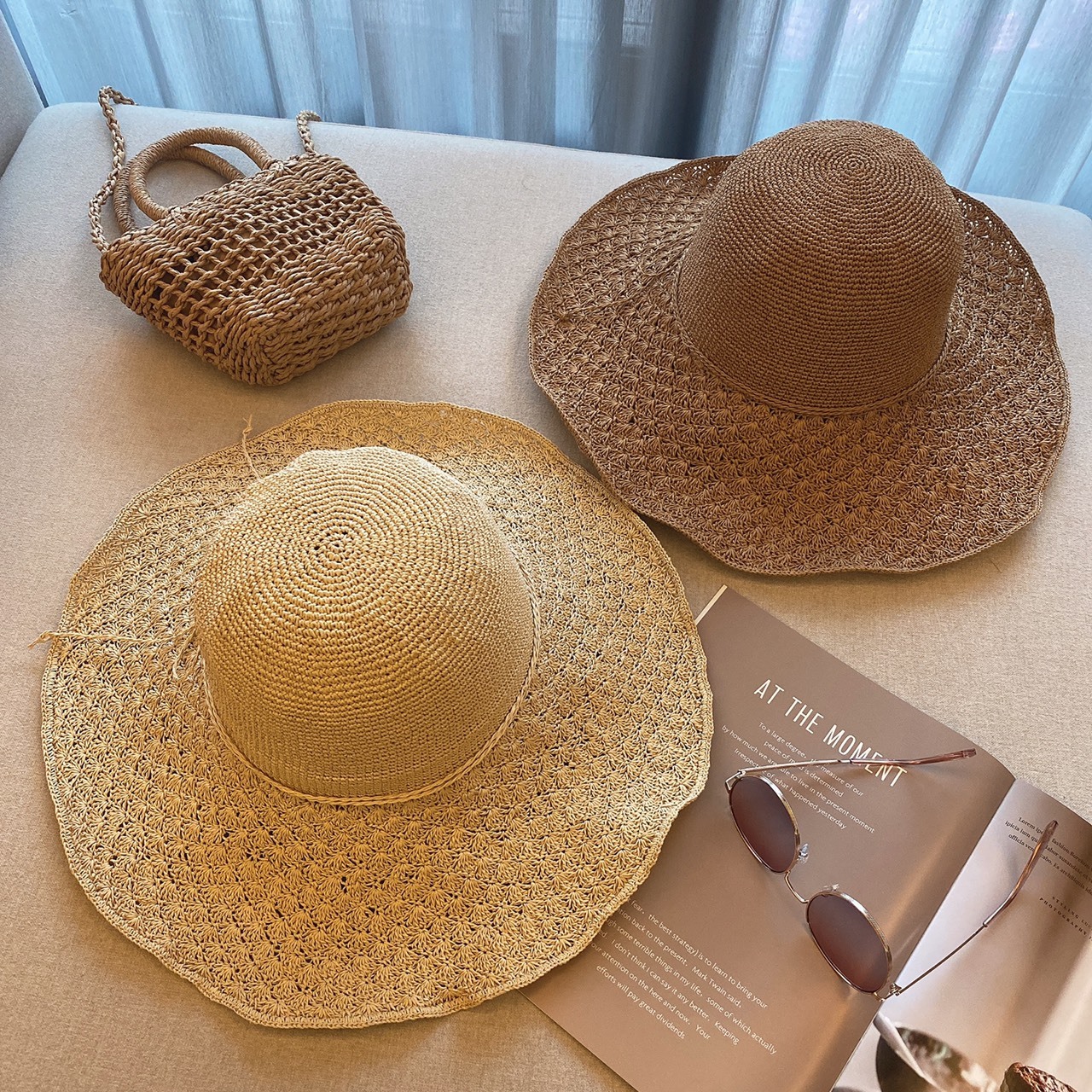 抗UV防曬可折疊草帽/二色