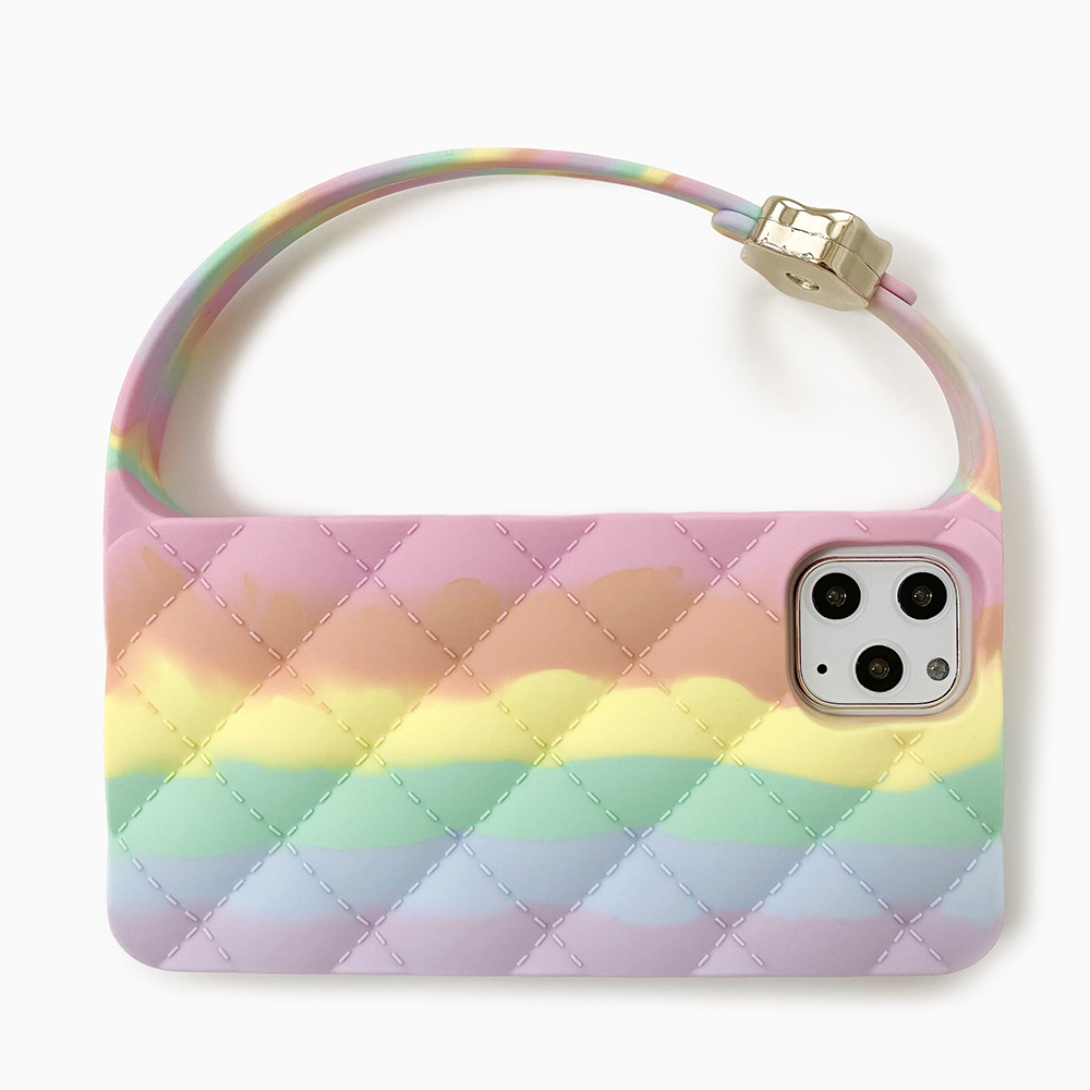 Candies iPhone 11 Pro Max - 彩虹菱格手拿包