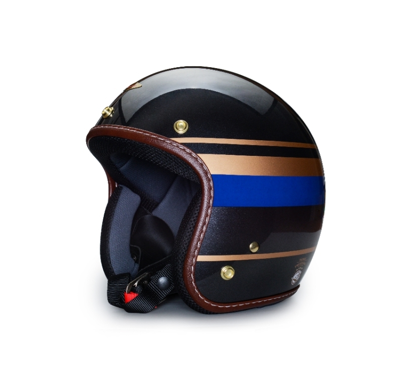 FETURE WARD 華德 二行程永續協會聯名款 亮光石墨藍 復古帽 3/4罩