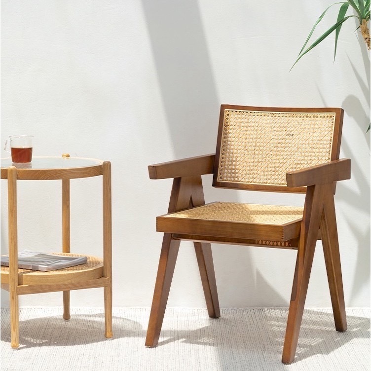 藤編木質椅子