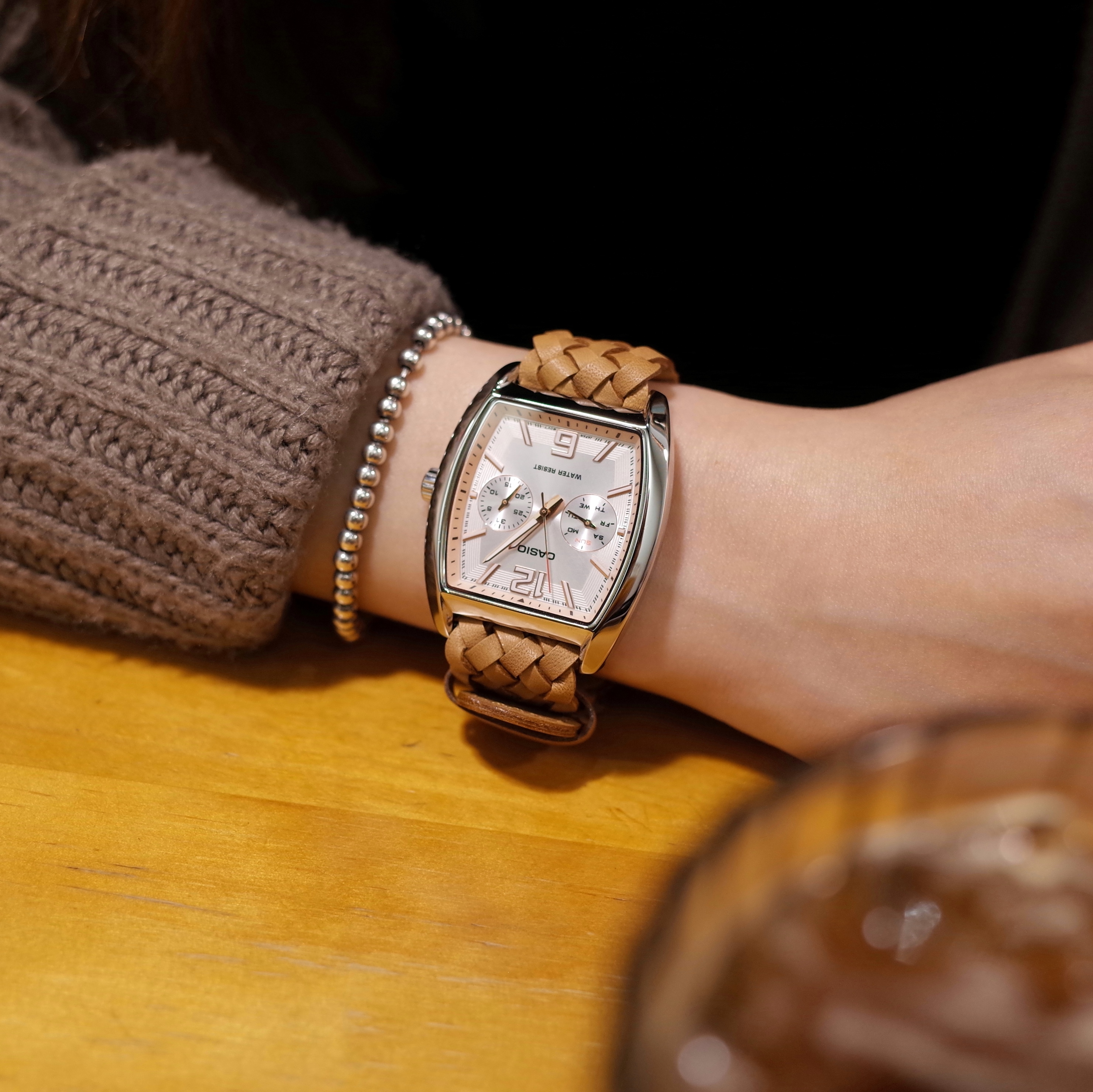 CASIO MTP-E107L / MTP-E302L 改裝 皮織帶 酒桶形 皮帶錶