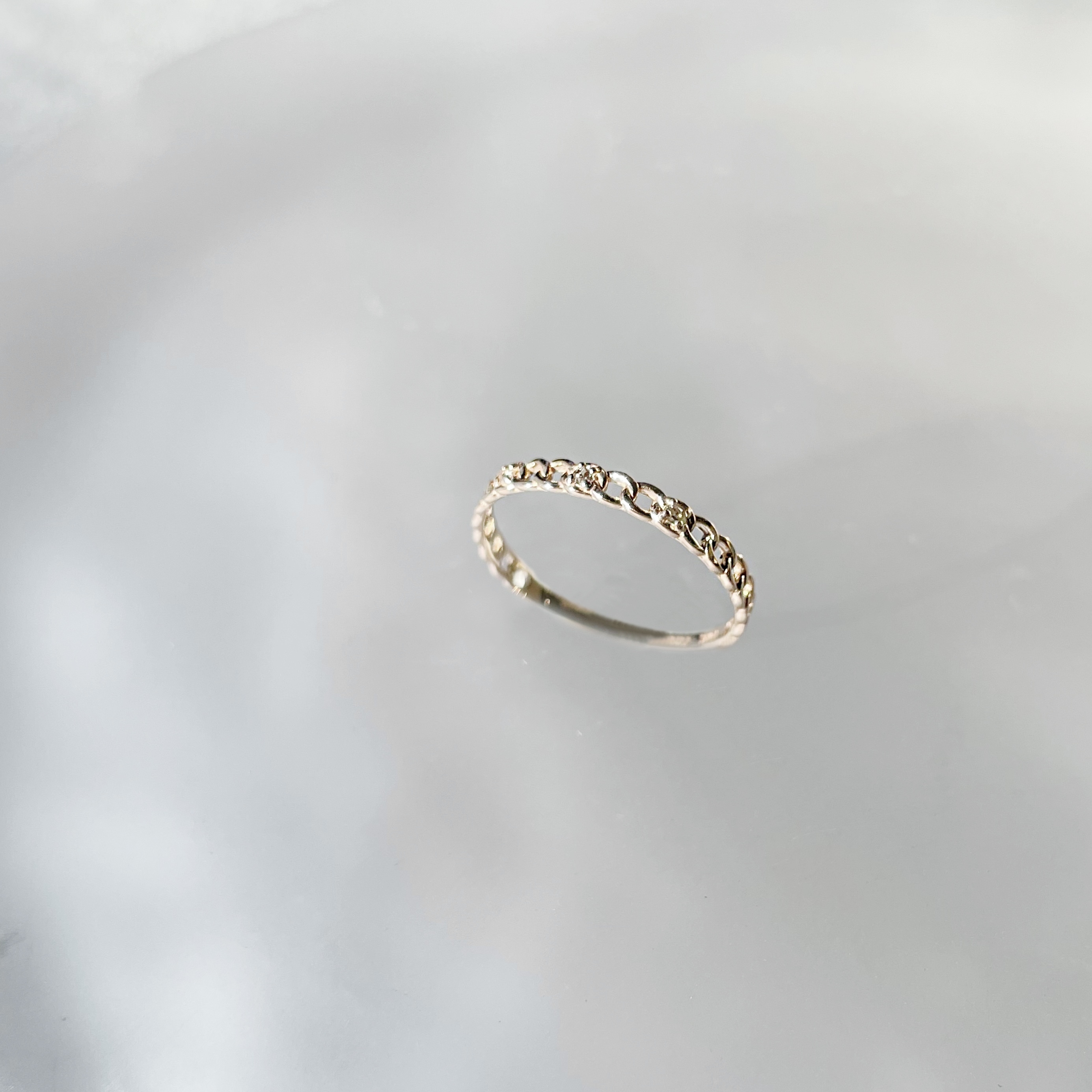 14K真鑽硬式鎖鏈戒指