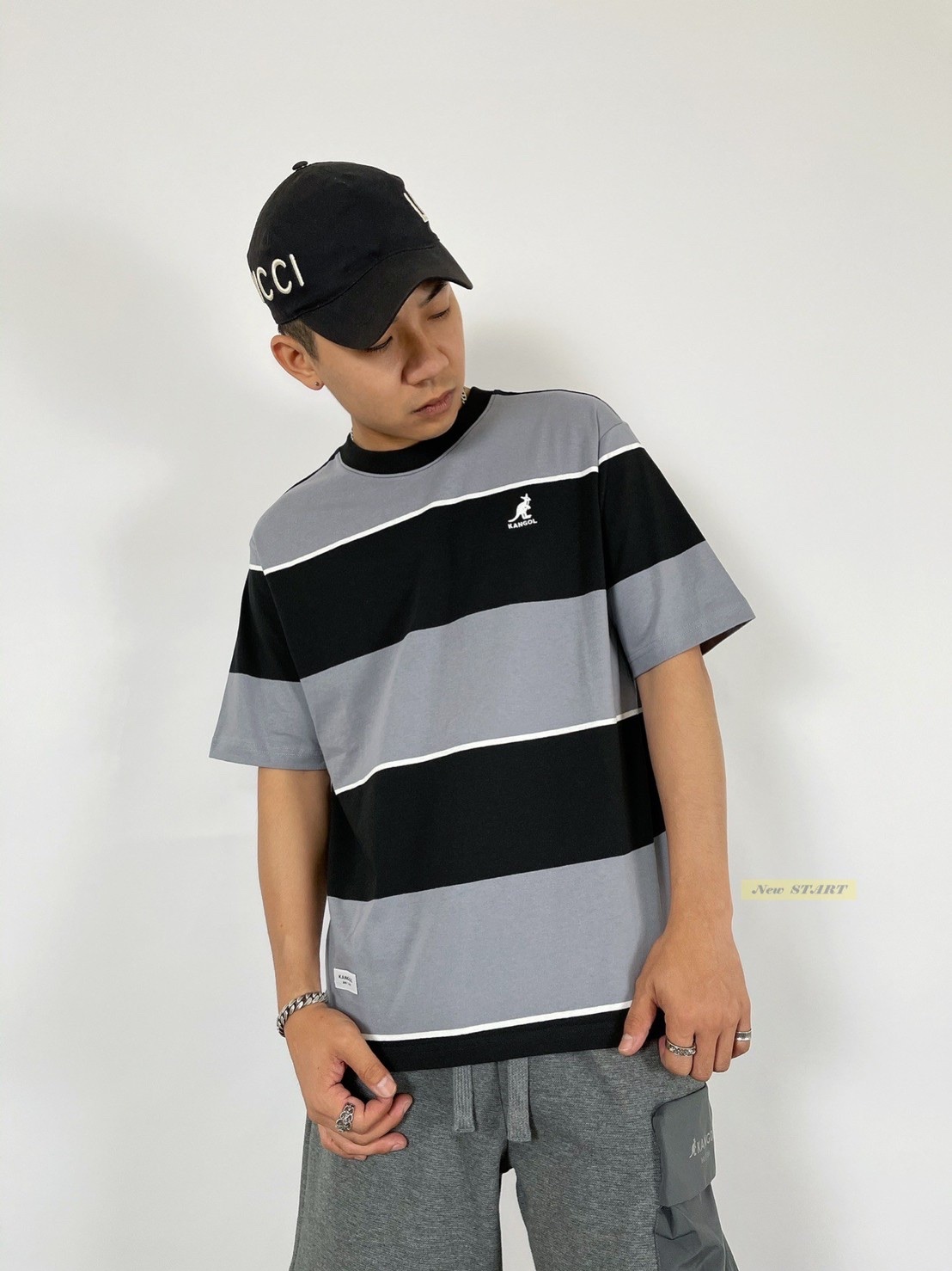 Kangol 袋鼠 橫條紋 短袖T恤 短T