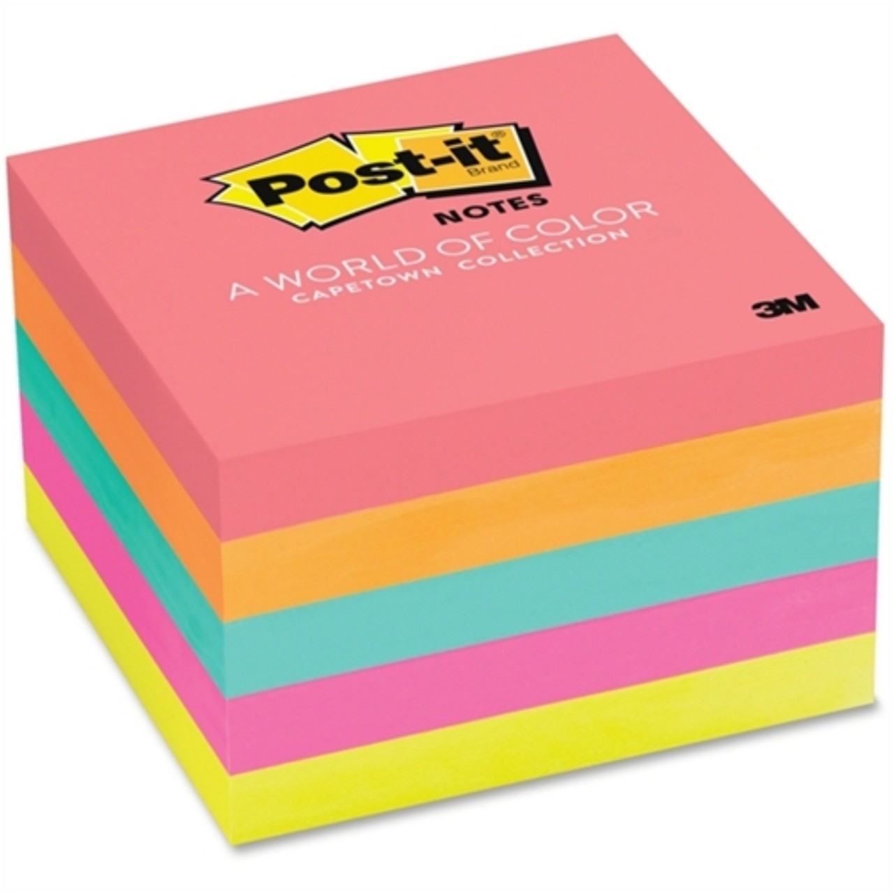 3M 3”X3” 報事貼 螢光色 #654-5PK (1包共5本)