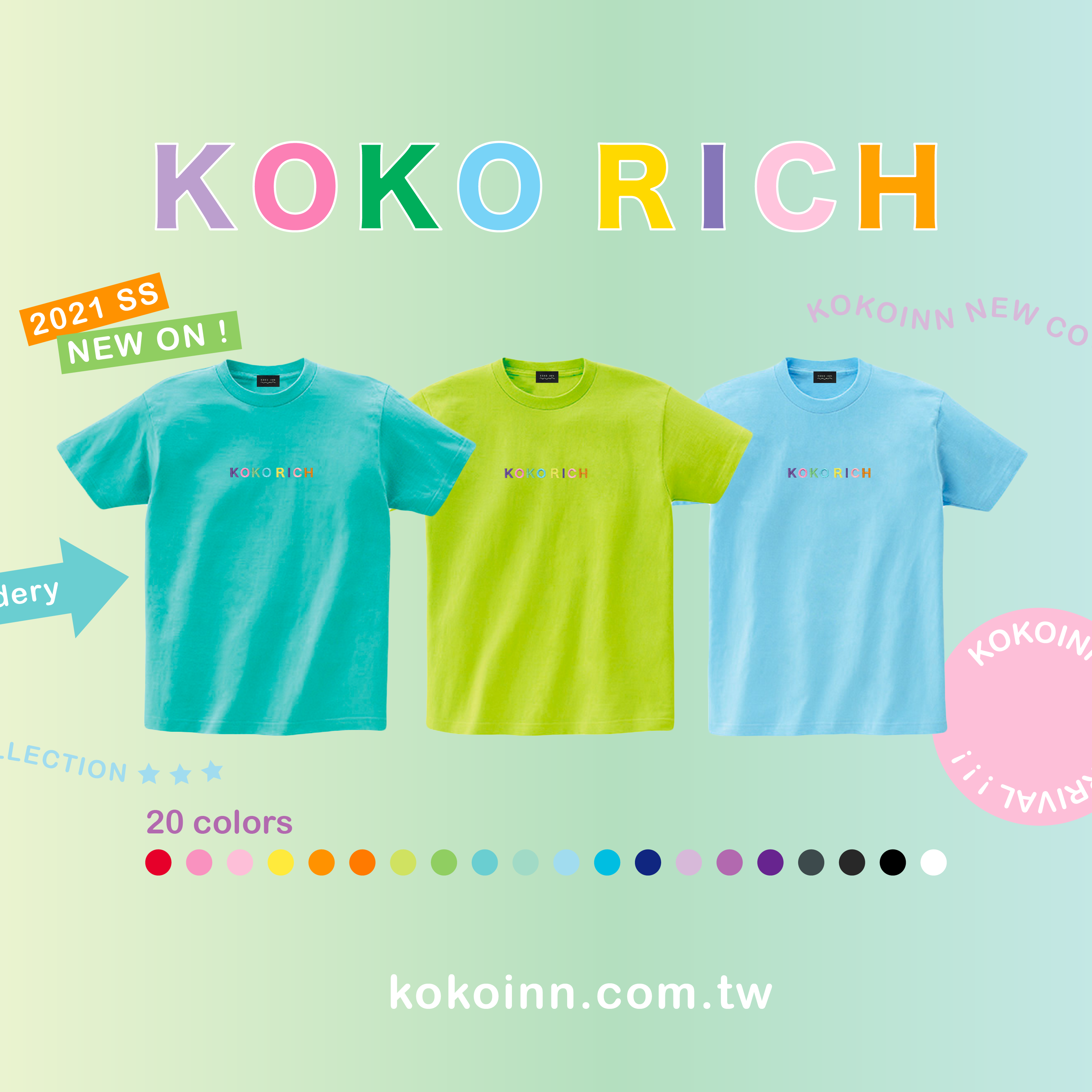 KOKORICH 刺繡短袖T