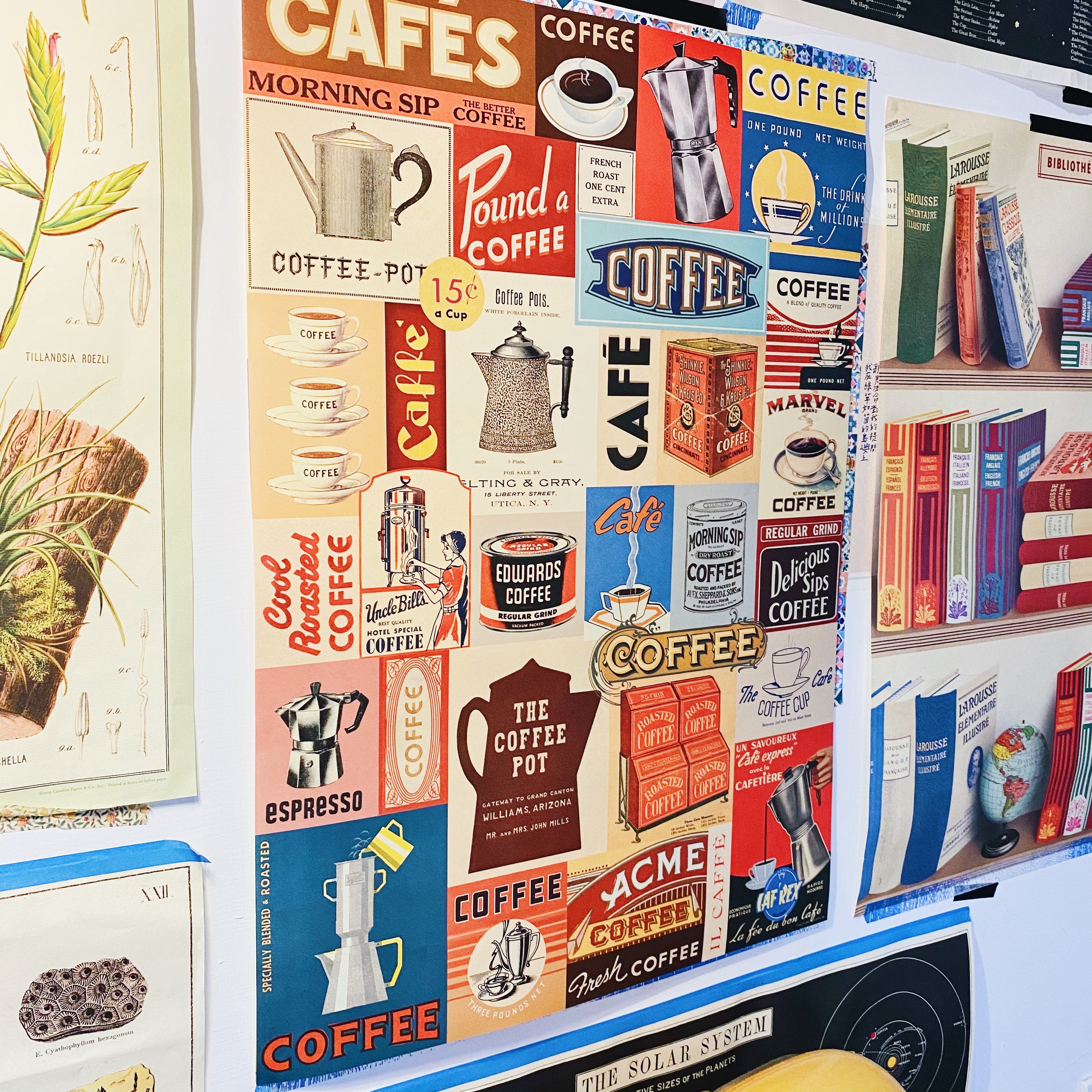 咖啡 包裝紙/海報 ｜美國 Cavallini & Co.