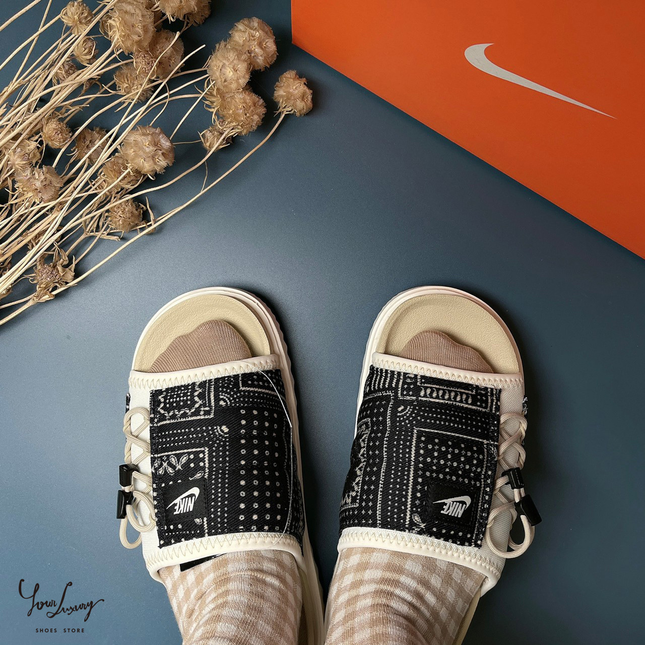 【Luxury】NIKE ASUNA SLIDE Paisley 變形蟲 腰果花 拖鞋 男鞋 涼鞋 夏天 男生 海灘