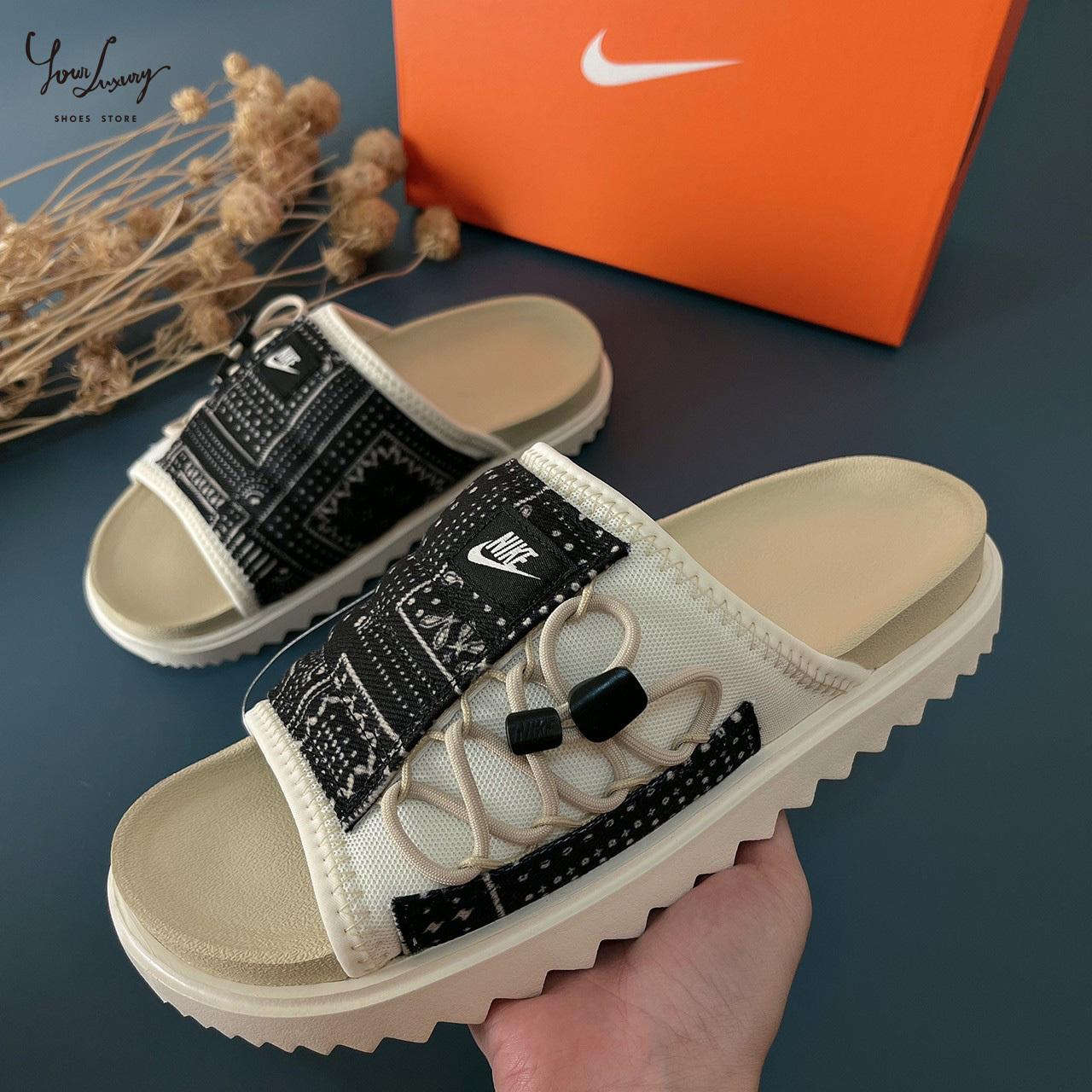 【Luxury】NIKE ASUNA SLIDE Paisley 變形蟲 腰果花 拖鞋 男鞋 涼鞋 夏天 男生 海灘