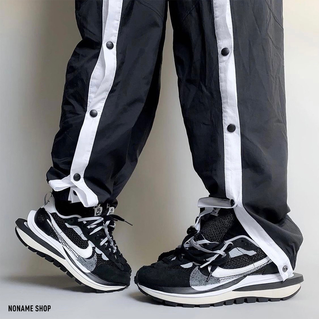 Sacai x Nike VAPORWAFFLE 聯名 解構 雙勾 麂皮 網眼 拼接 黑白灰 黑灰 跑鞋