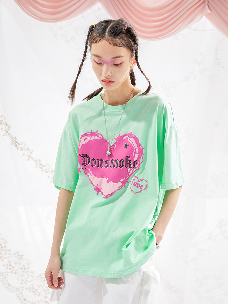 I DON’T SMOKE  愛心 鐵網 短袖 短T DONSMOKE Don’t Smoke