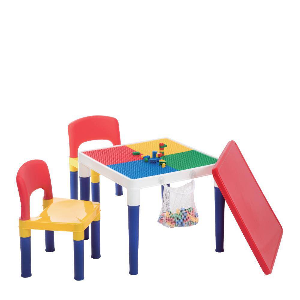 Baby Star x Delsun 2-in-1 Building Table and Chair Set - Colorful Rainbow