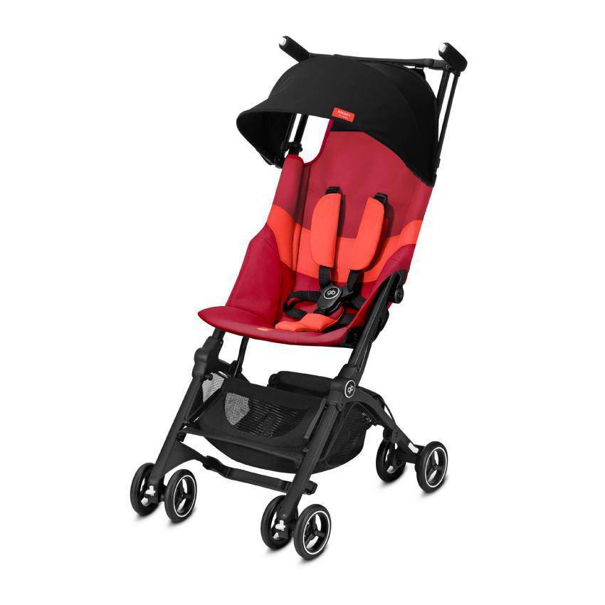 gb Gold Pockit+ Stroller with Storage Bag and Carry Strap - Rose Red/Velvet Black/Peacock Blue