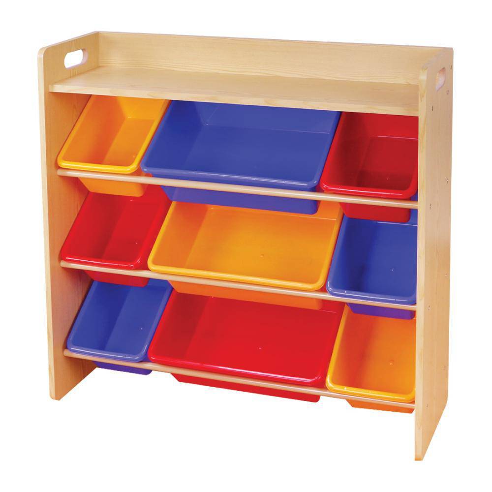 Baby Star x Delsun 多功能木質九格玩具收納架 - 繽紛彩虹