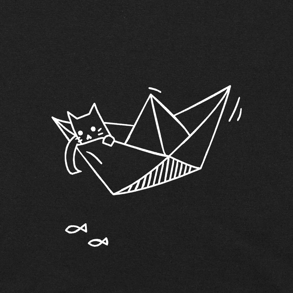 紙片貓T恤 - 船