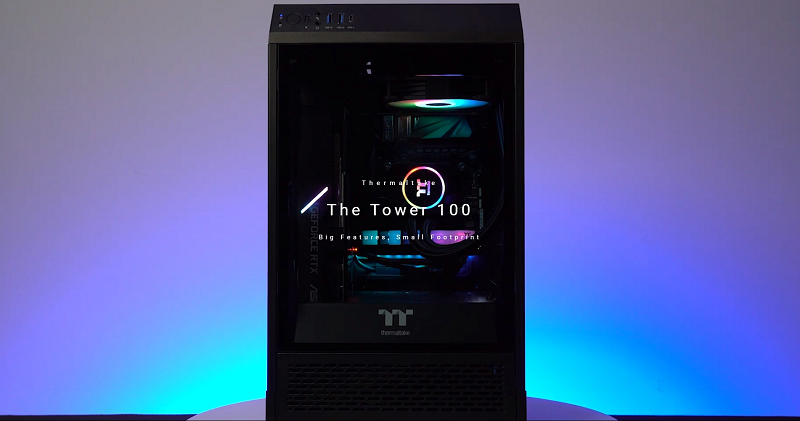 米特3C數位–曜越 The Tower 100全景直立式迷你機殼/CA-1R3-00S1WN-00