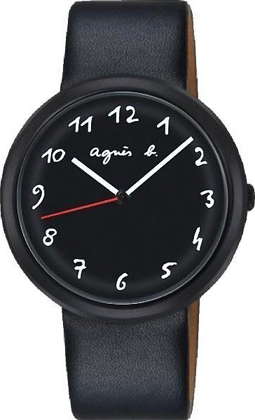 萬年鐘錶 - agnes b.  經典手繪數字皮革女錶  VJ21-KK50C  /  BH8031X1  錶徑36MM