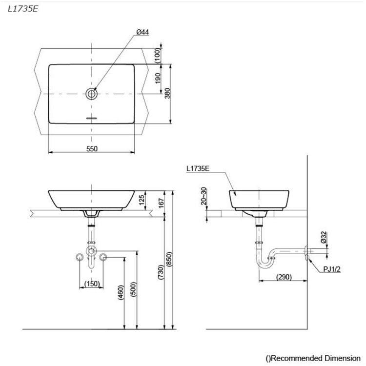 Toto L1735E#XW Console Lavatory *CEFIONTECT*