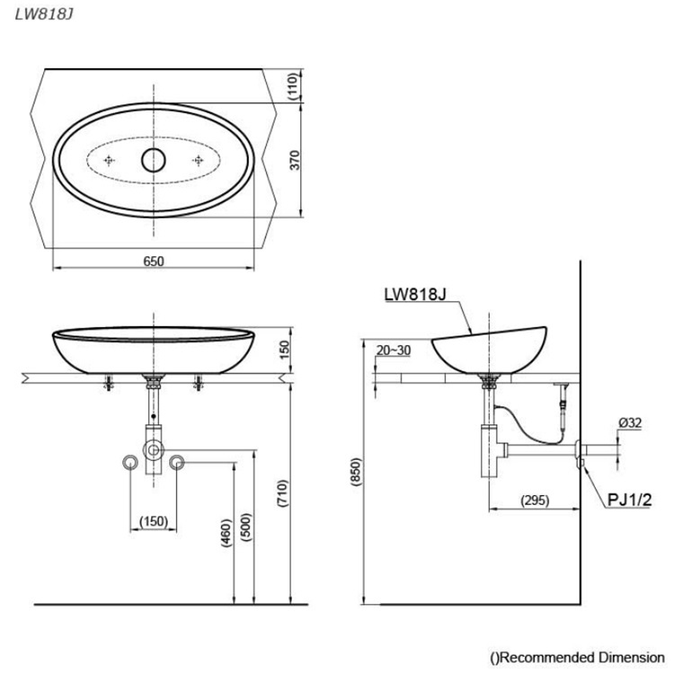 Toto LW818 Console Lavatory