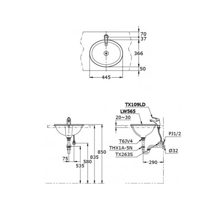 Toto LW565 Countertop Washbasin