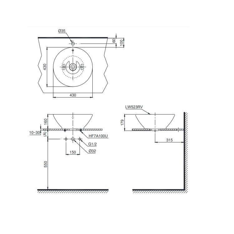 Toto L523SE#W Console Lavatory