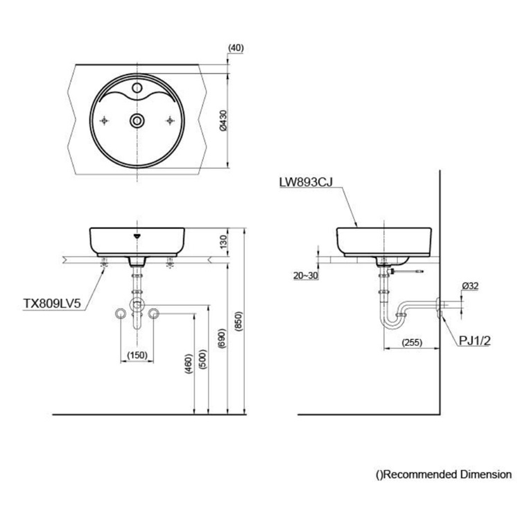 Toto LW893J Console Lavatory