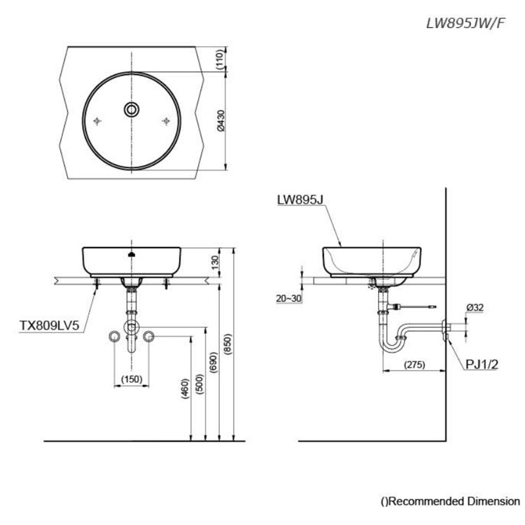 Toto LW895J Console Lavatory