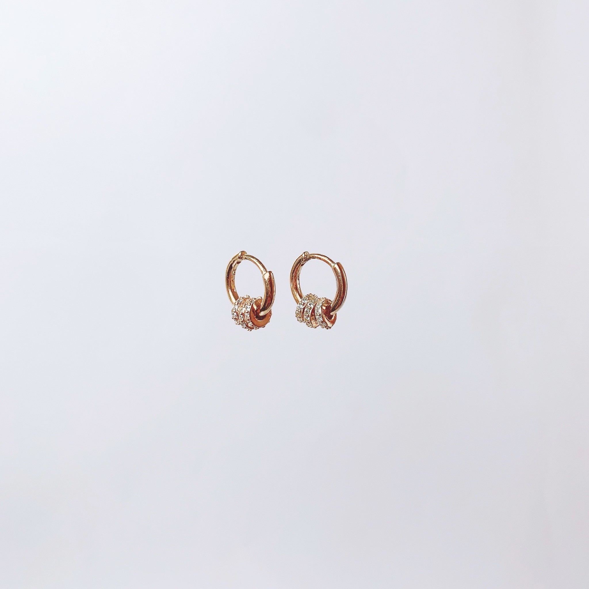 純銀 - 易扣滿鋯滾筒造型(單支價)