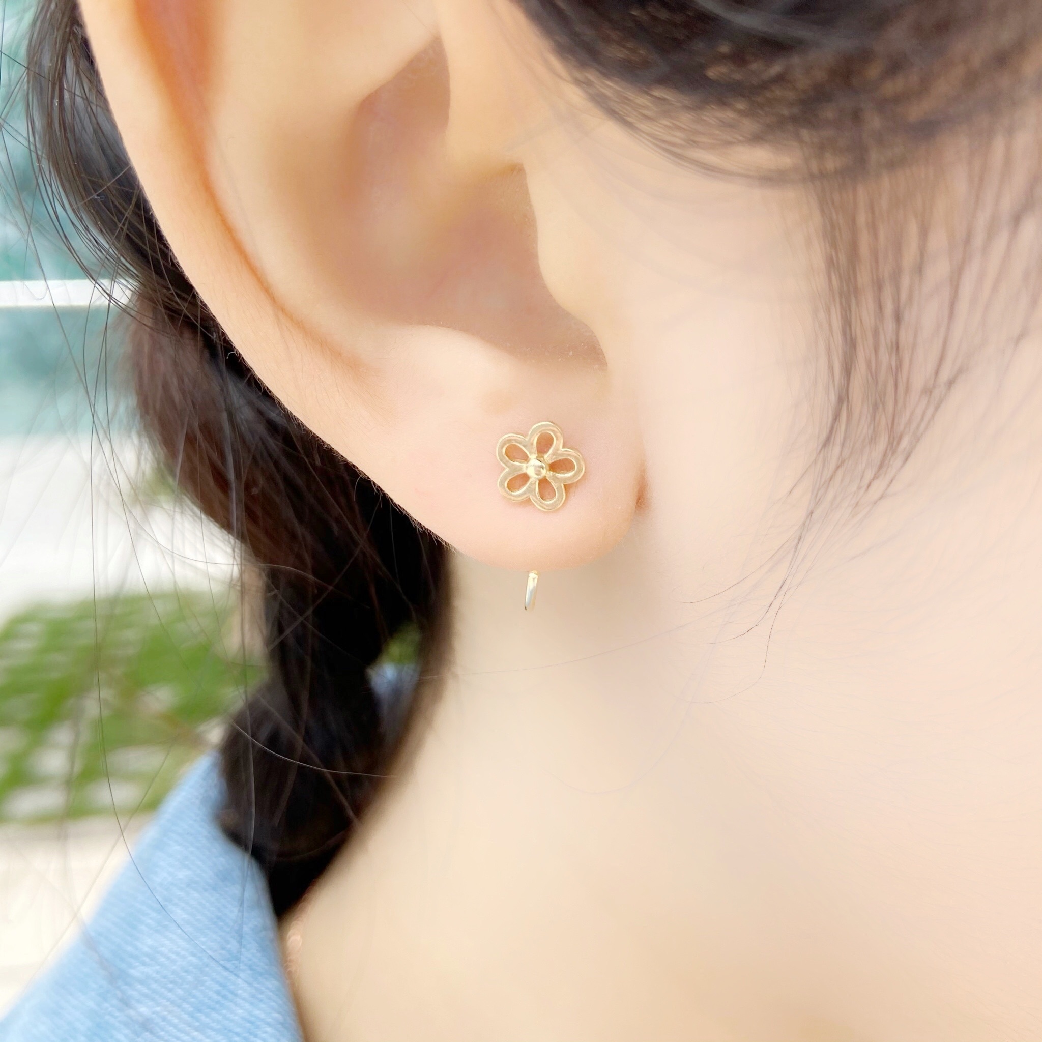| 925 Silver・White Gold | Little Flower Earrings （Gold / Silver） | EA0348 |