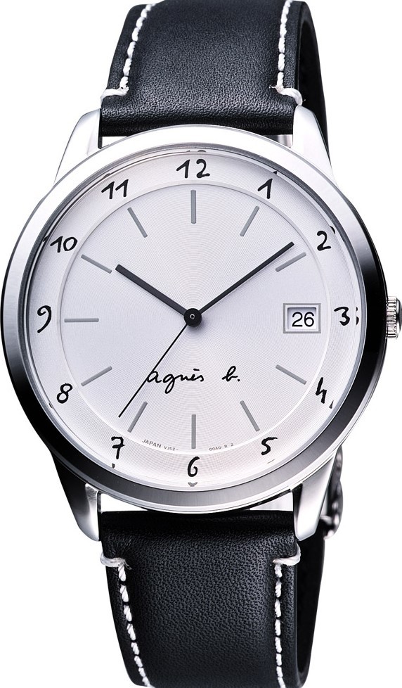 萬年鐘錶 - agnes b.  手繪數字皮革男錶  VJ52-00A0S  /  BP9003J1 錶徑40MM