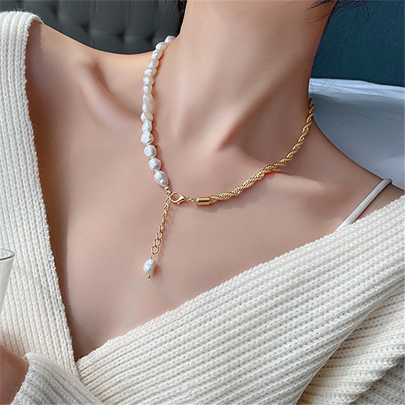 珍珠鍊條鎖骨鍊